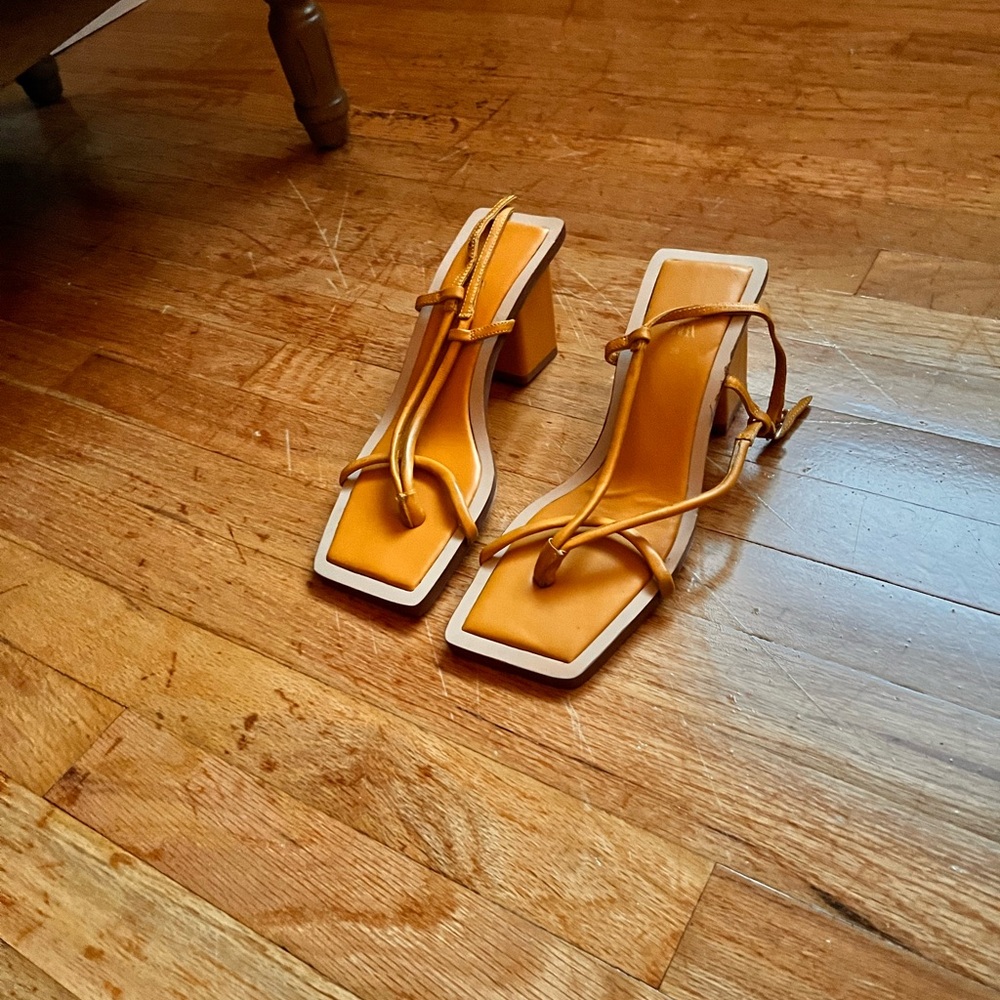Elegant Mustard Strappy Heels